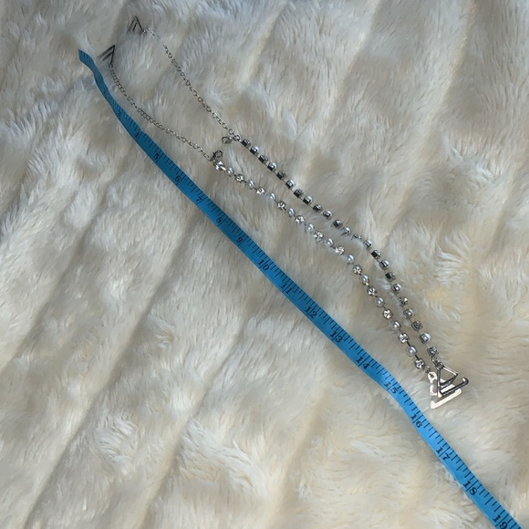 Bra straps replacement pearl and crystal diamond jewel silver chain Bra straps - Picture 12 of 13